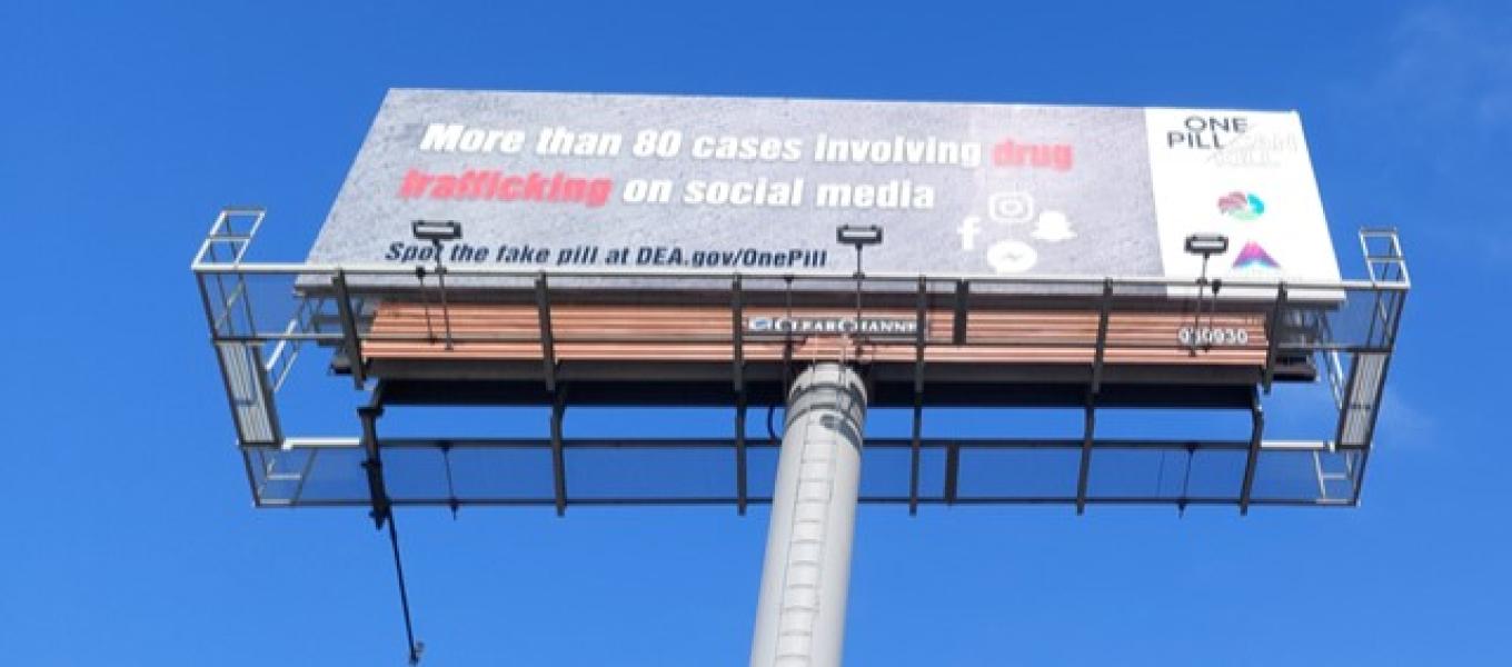 Aliviane Addiction Recovery Center Sponsors One Pill Can Kill Billboard